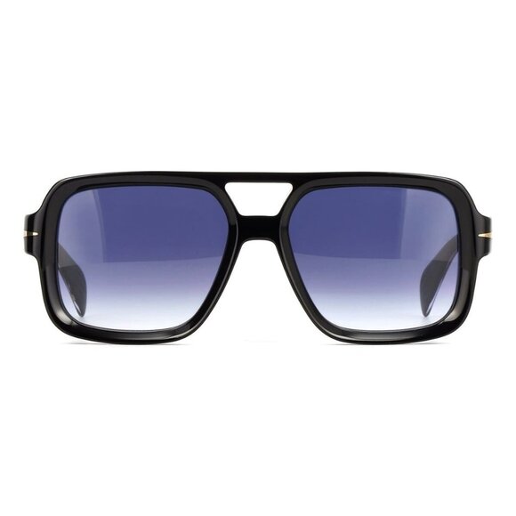 New DAVID BECKHAM Black Square DB 7151/S 80708 Sunglasses Women - Picture 2 of 4